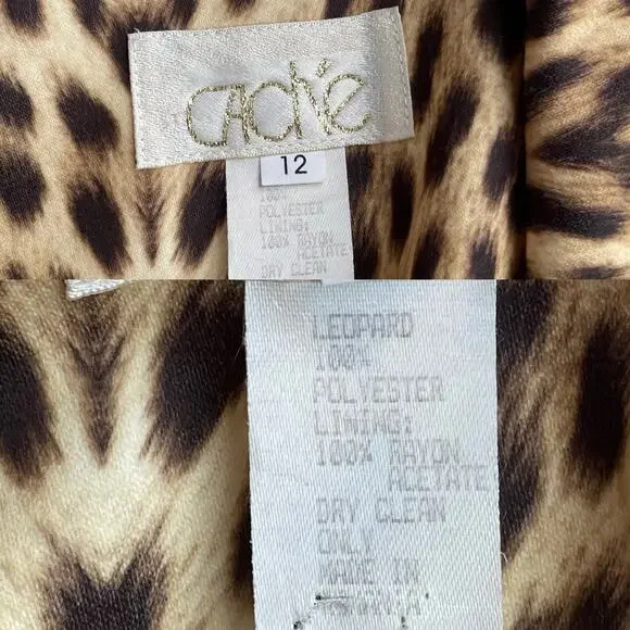 SOLD Cache vintage leopard print blazer jacket Y2K 90s animal cheetah mob wife L - Picture 4 of 16